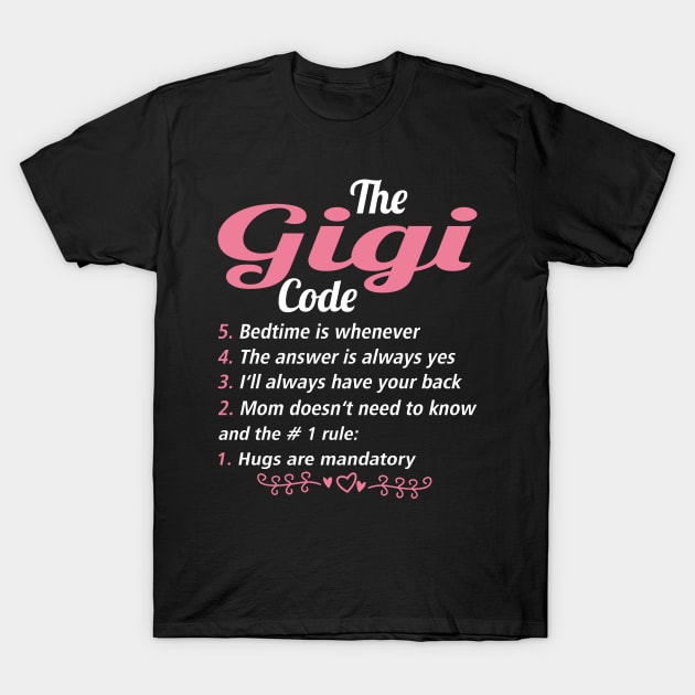 Gigi Grandma Gift - The Gigi Code T-Shirt by BTTEES